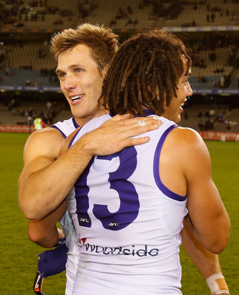 AFL 2013 Rd 19 - Carlton v Fremantle Tendai Mzungu and Matt de Boer are Giants teammates - ${keywords}